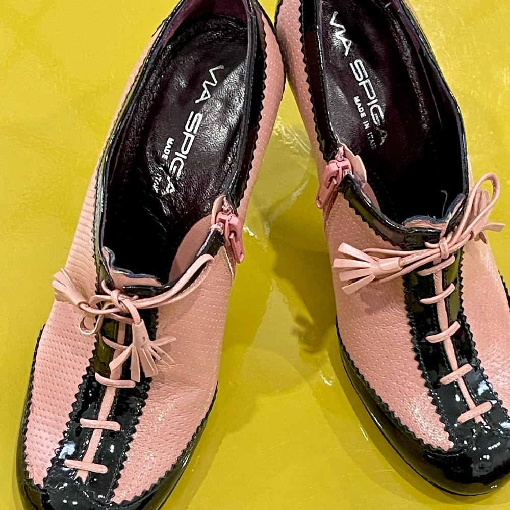 Vintage VIA  SPIGA  pink and black shoes! - Picture 5 of 9